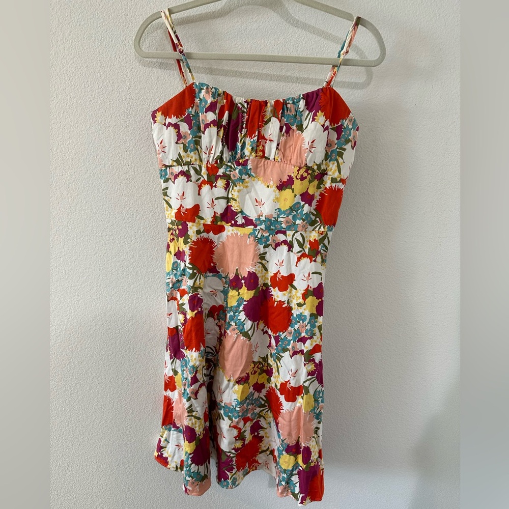 Floral fit and flare midi dress size 9/10